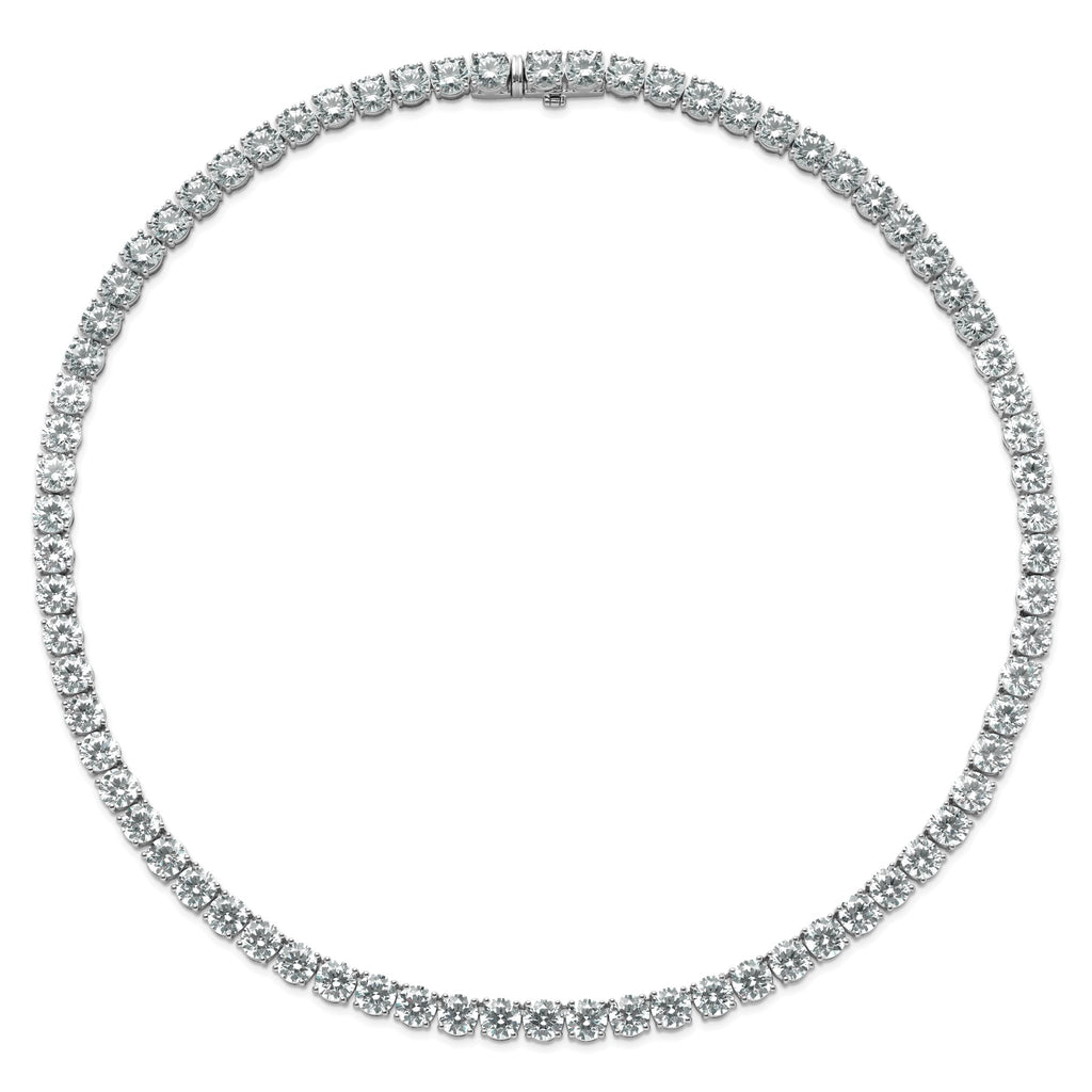 14k White Gold 74 carat Lab Grown Diamond VS/SI+ G+ Complete Round 20 inch Straight Tennis Necklace