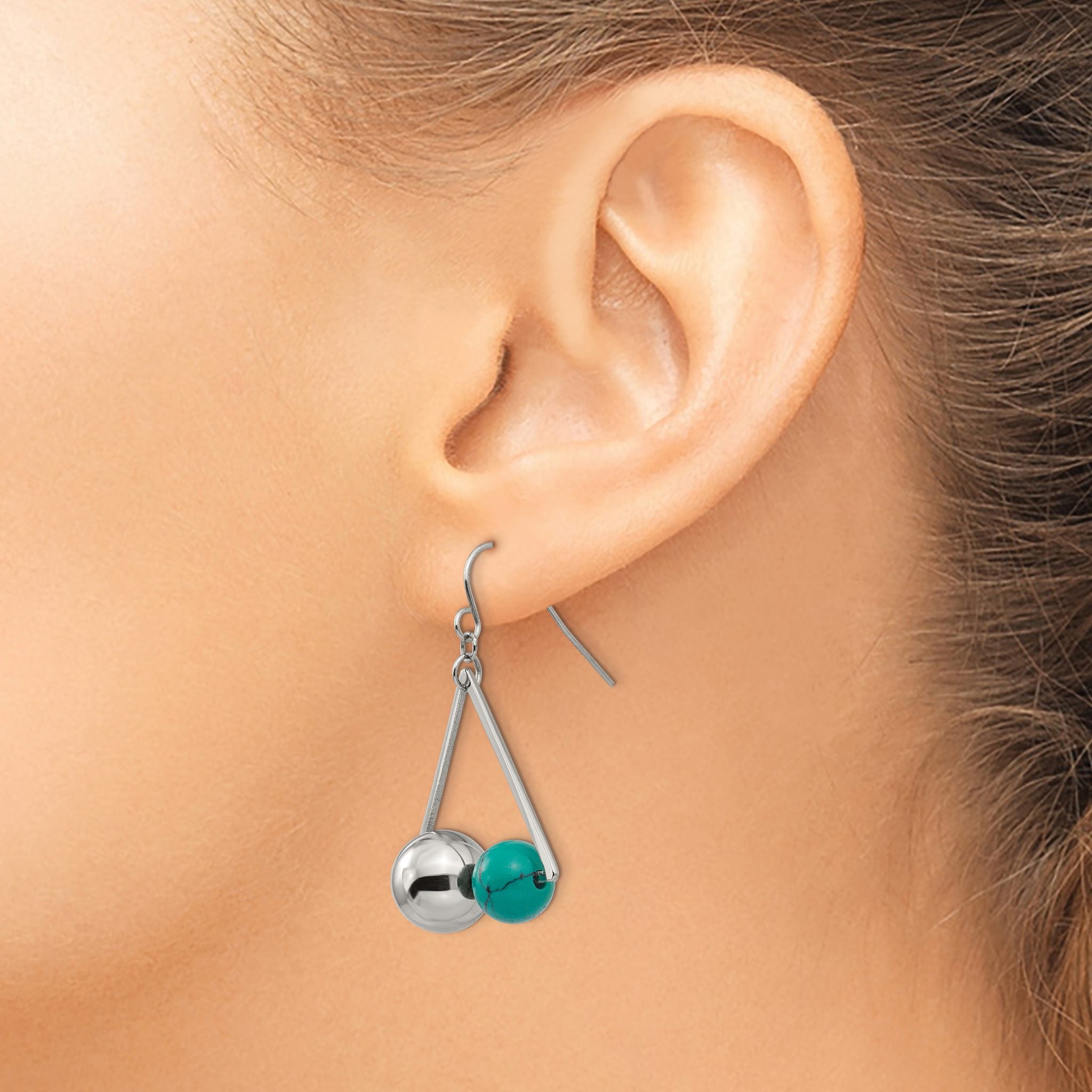 Stainless Steel Polished Drop Dangle Earrings for Women