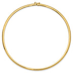 14k Polished 4mm Standard Weight 16 inch Domed Omega Necklace