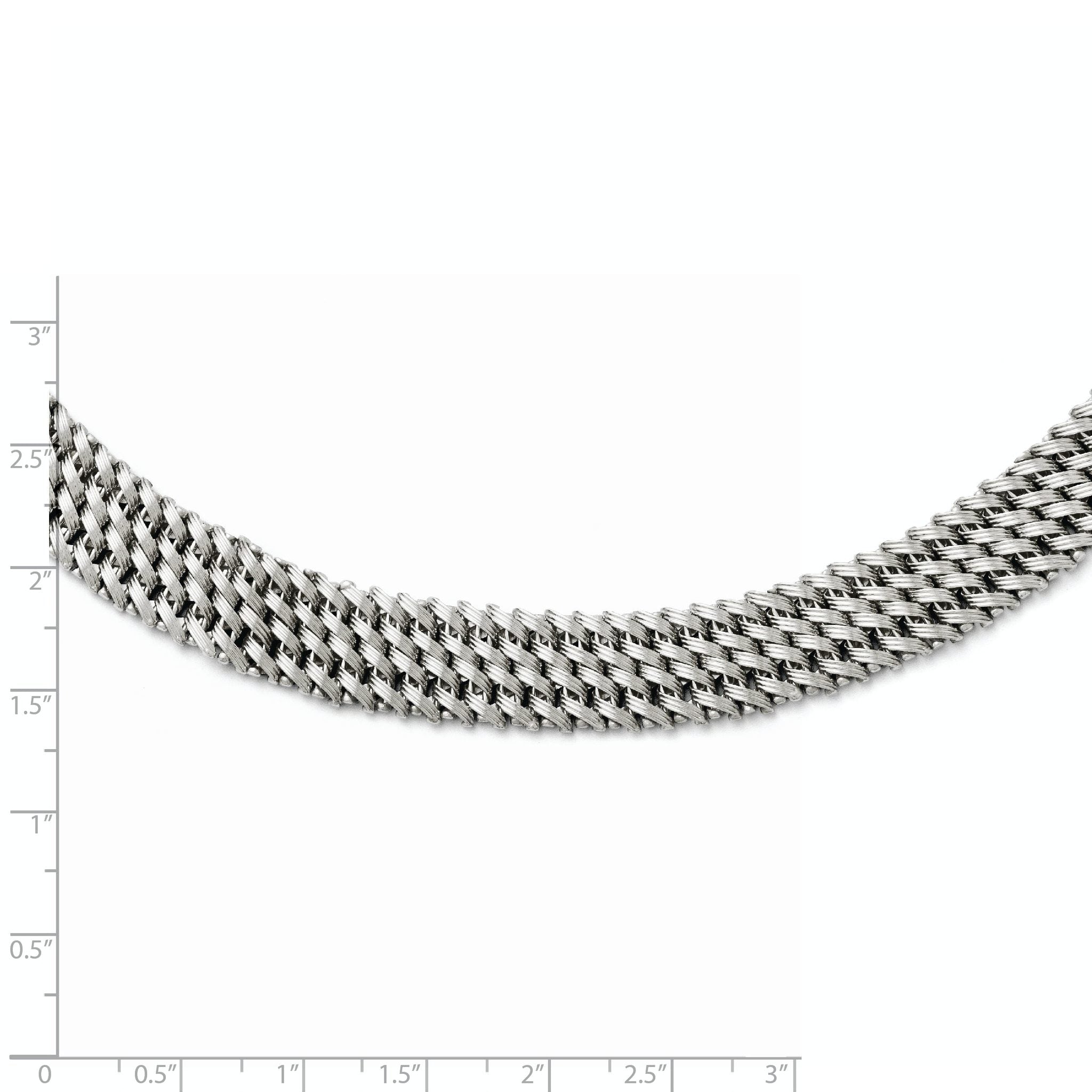 Sophia Jewelers 925 Sterling Silver Mesh Necklace Elegant 17.5 Inch Secondary image