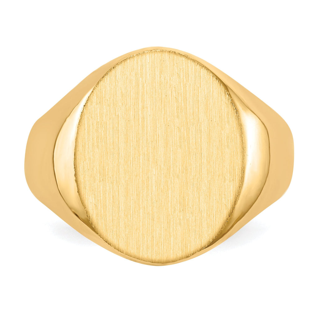 14k 14.0x17.5mm Closed Back Mens Signet Ring