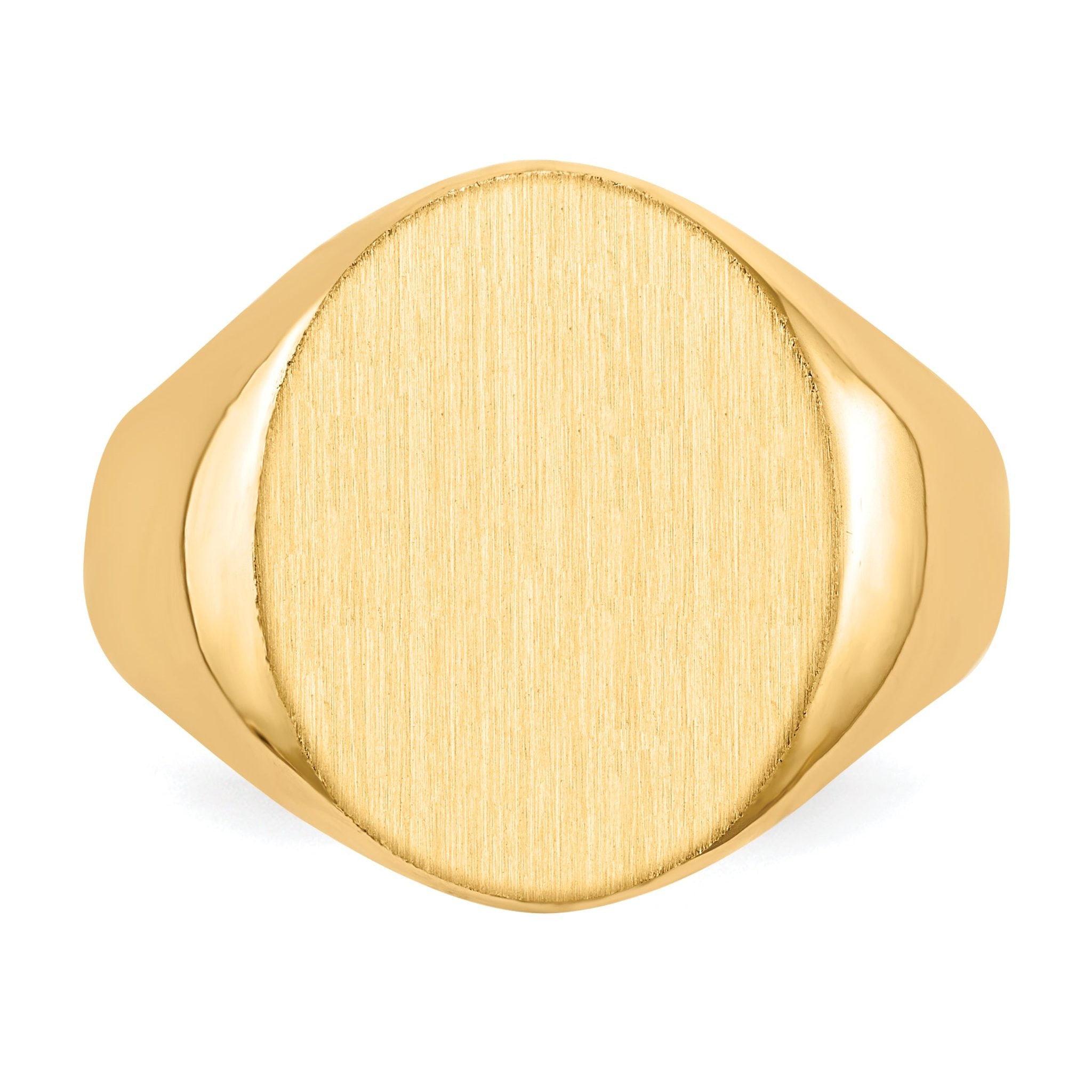 14k 14.0x17.5mm Closed Back Mens Signet Ring
