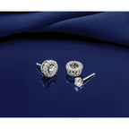 10K White Gold 1/2 ct Lab-Created Diamond VS/SI+ G+, 4-Prong Stud Earrings
