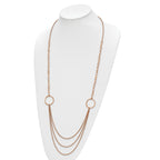 Chisel Stainless Steel Polished Rose IP-plated Multi Chain 35.5 inch Necklace