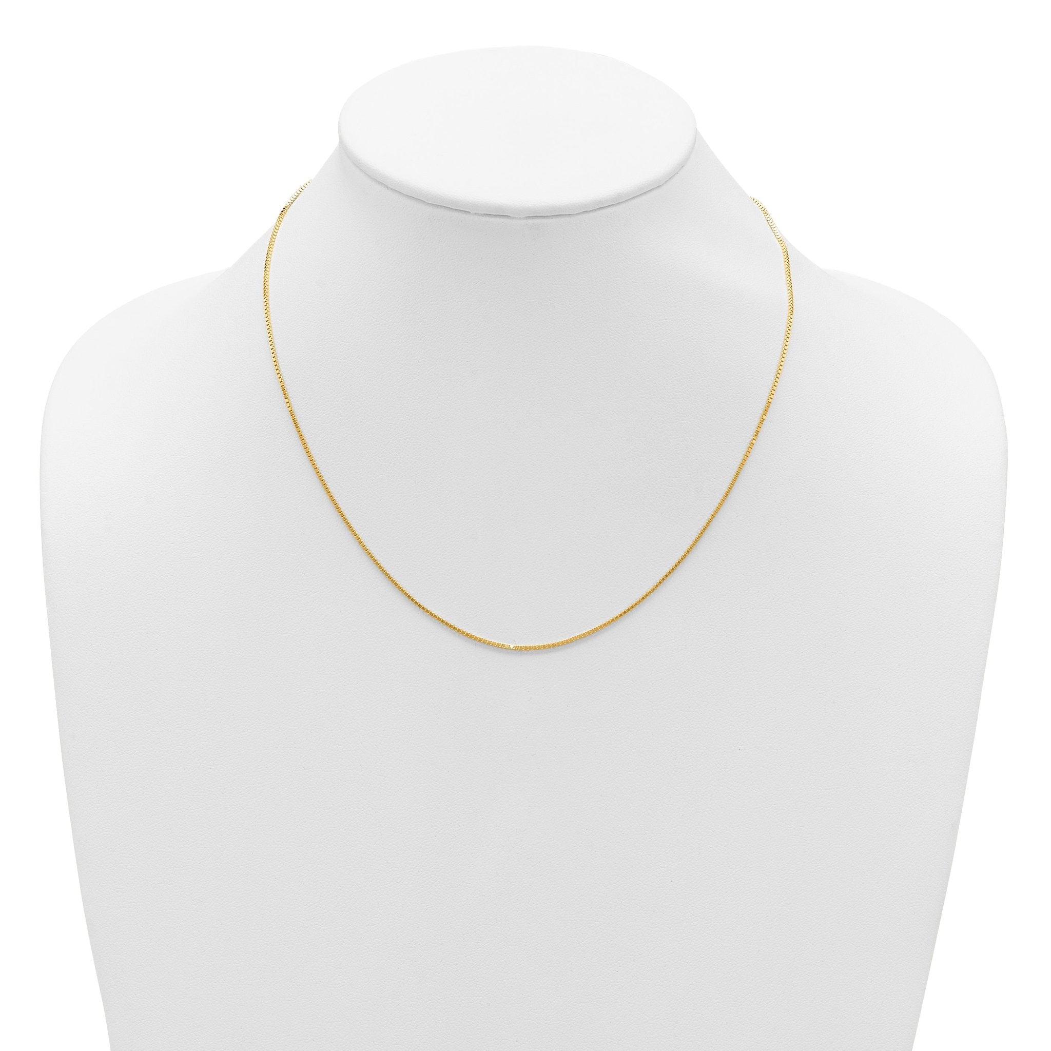 14K 1mm Box 1in+1in Adjustable Chain