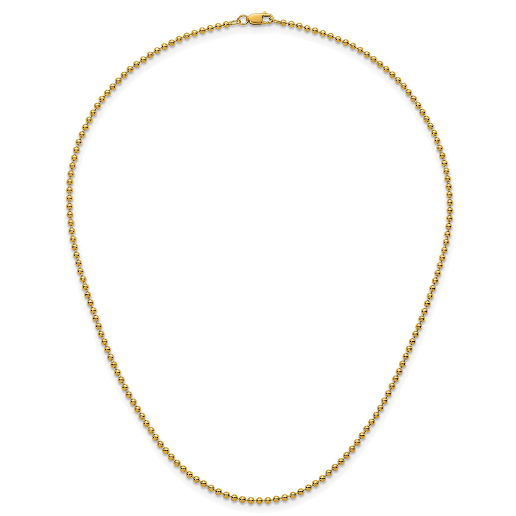 14K Gold Filled 2mm Ball Chain Necklace with Lobster Clasp