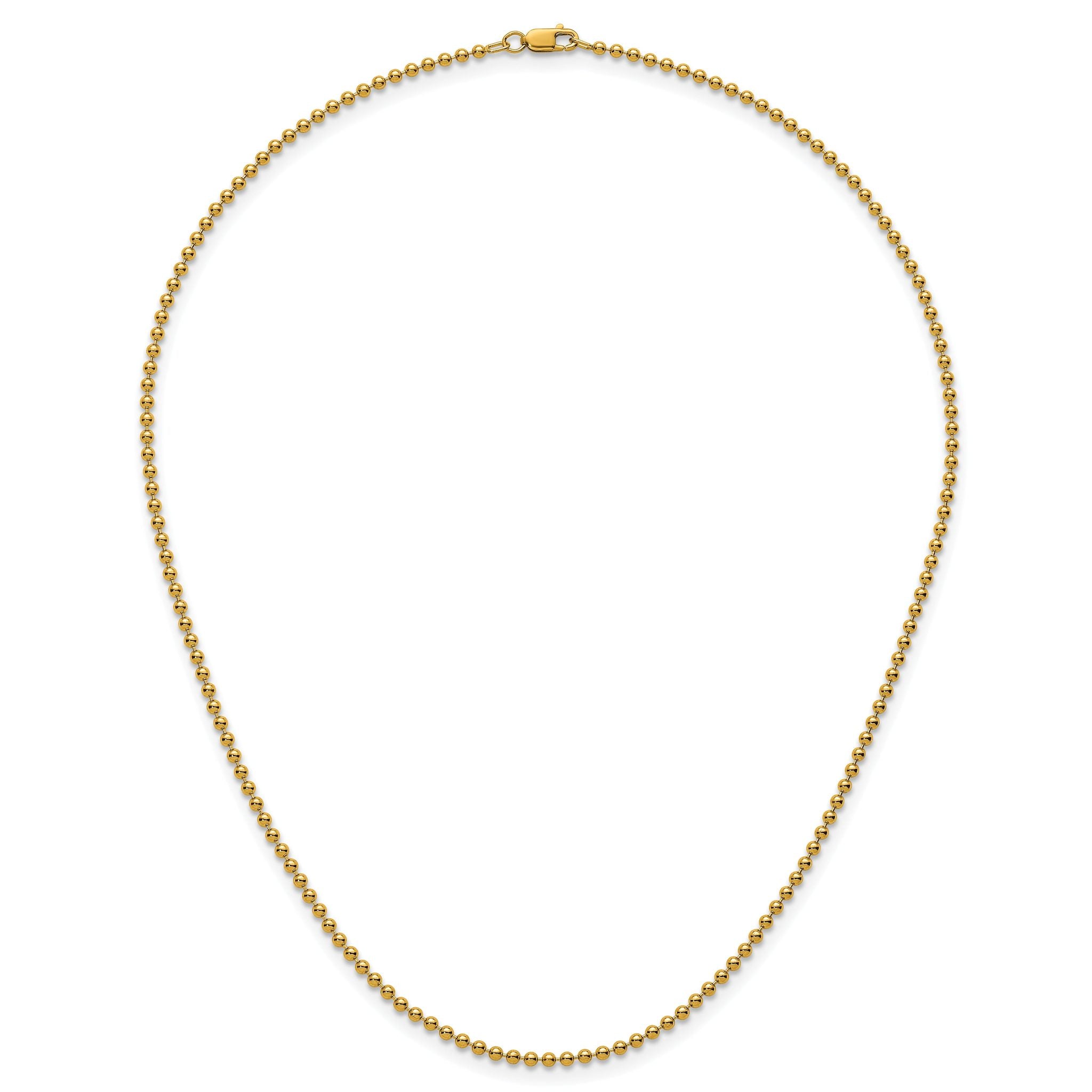 14K Gold Filled 2mm Ball Chain Necklace with Lobster Clasp