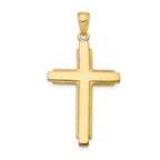 14K Gold Solid Cross Pendant Classic Design, Casted Craftsmanship