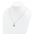 Sophia Jewelers Rose Gold-Plated Sterling Silver Love Necklace with CZ Stones