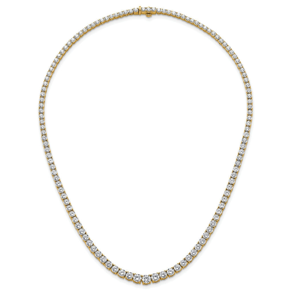14k 18 7/8 carat Lab Grown Diamond VS+ F+ Complete Round 18 inch Graduated Tennis Necklace