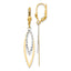 14k Two-tone Diamond-cut Leverback Earrings