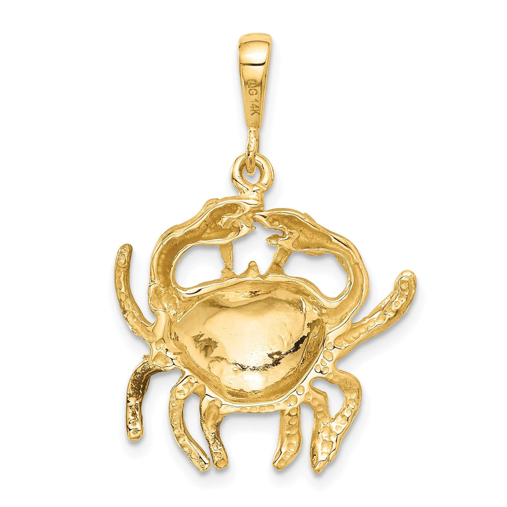 14K Gold Satin Diamond-Cut Cancer Zodiac Charm by Sophia Jewelers
