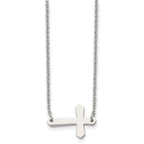 Sideways Cross Necklace in Stainless Steel