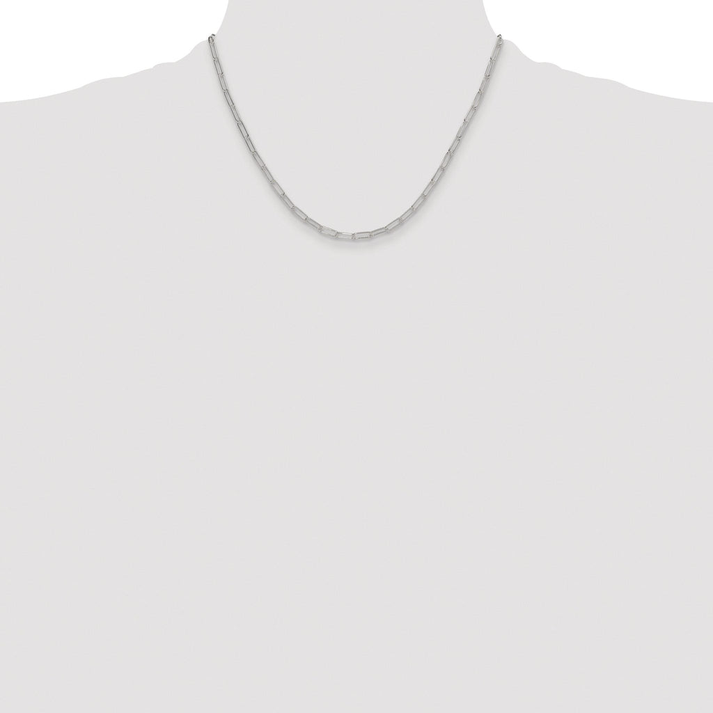 Polished Paperclip Chain Necklace in Sterling Silver