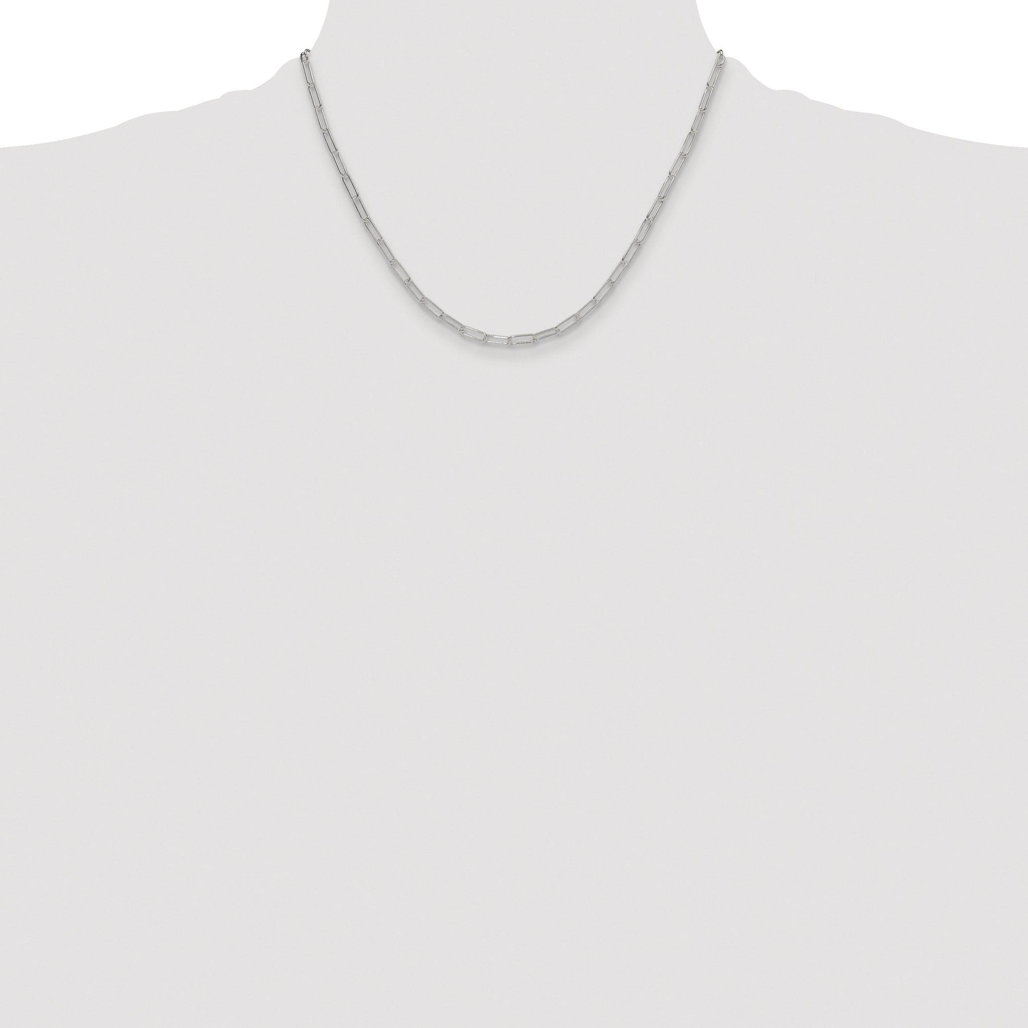 Polished Paperclip Chain Necklace in Sterling Silver
