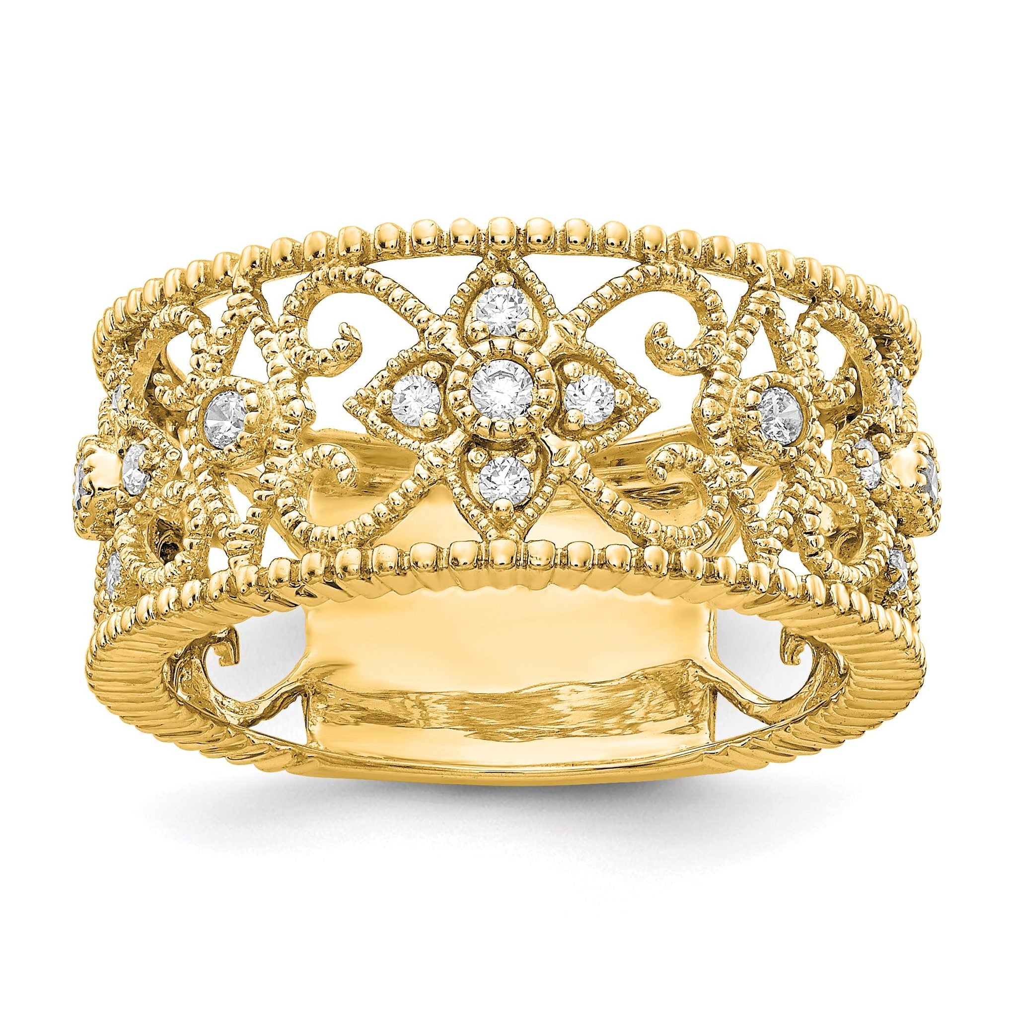 14k 1/4 carat Lab Grown Diamond VS/SI+ G+ Complete Fashion Band