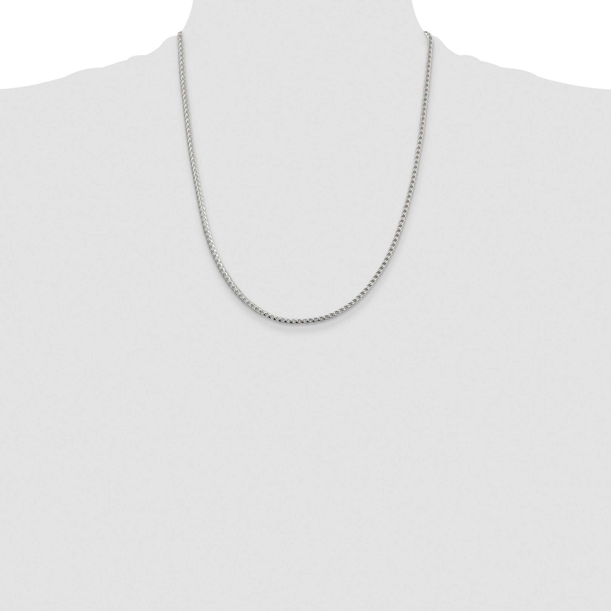Diamond-Cut Square Franco Chain in Sterling Silver