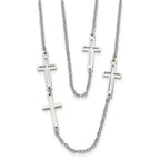 Two-Strand Cross Necklace in Stainless Steel