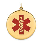 14K Red Enamel Medical Jewelry Pendant