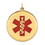 14K Red Enamel Medical Jewelry Pendant