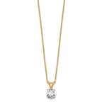14k 3/4 carat Lab Grown Diamond VS+ F+ Round Complete Four Prong 18 inch Solitaire Pendant Necklace