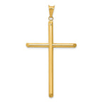14K Gold 3D Polished Hollow Cross Pendant Elegant Timeless Design