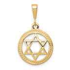 10K Yellow Gold Star of David Charm Polished, Solid, 30mm