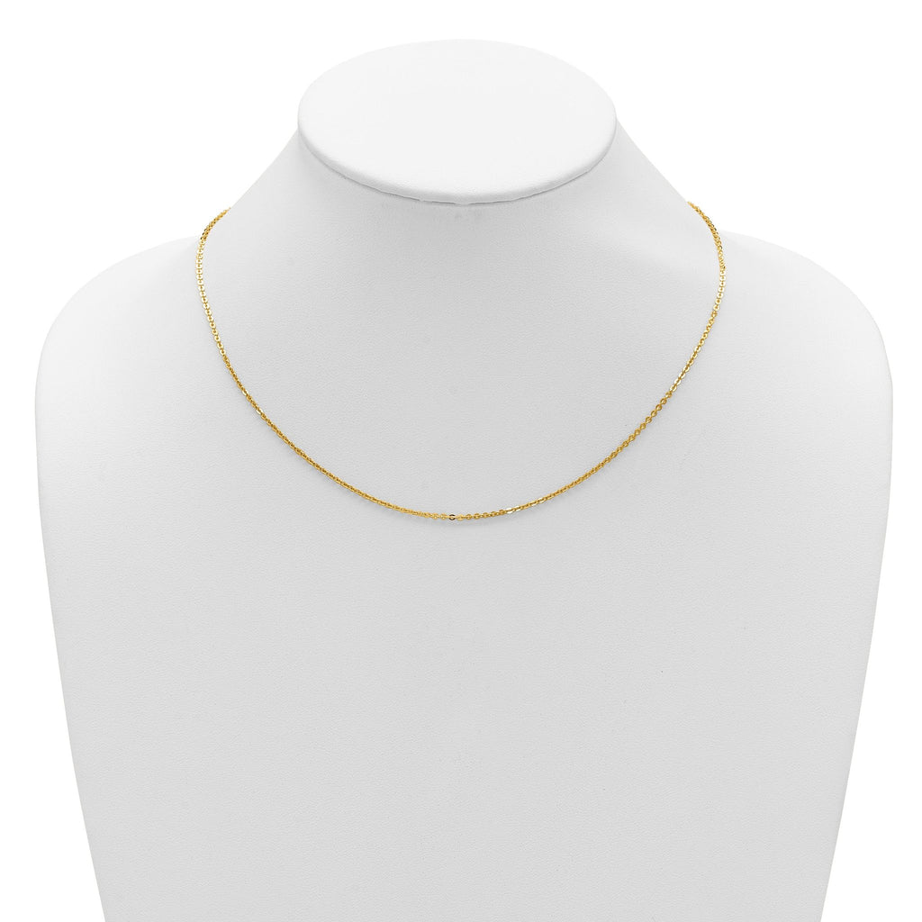 14K 1.7mm Flat Cable 1in+1in Adjustable Chain