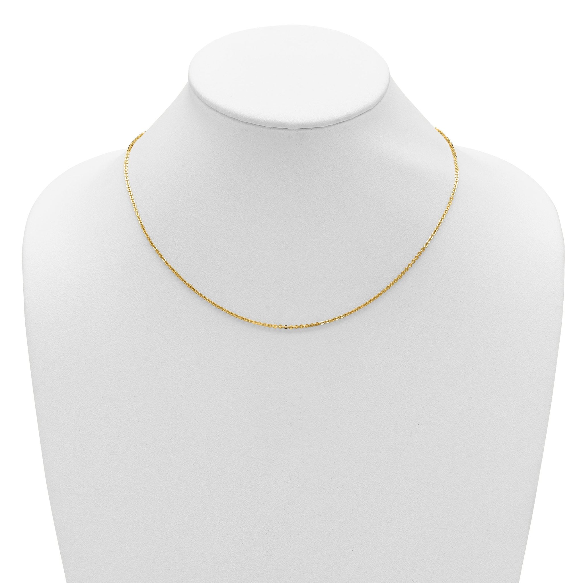 14K 1.7mm Flat Cable 1in+1in Adjustable Chain