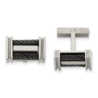 Titanium & Black IP-Plated Wire Cuff Links