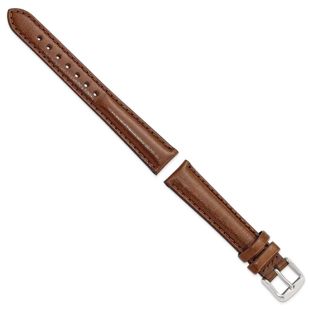 Havana Smooth Leather Watch Band in Brown, 16mm