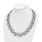 Polished Fancy Link Necklace in Stainless Steel