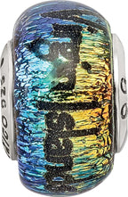 Sterling Silver 925 Orange Dichroic Glass Bead with Elegant Island Vibes