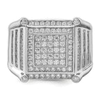 Brilliant Embers Sterling Silver Rhodium-plated 109 Stone Micro PavÃƒÂ¢Ã‚â‚¬Ã‚Å¡ CZ Men's Ring