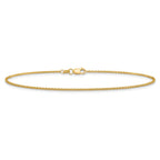 14K 10 inch 1.4mm Round Open Link Cable with Lobster Clasp Anklet