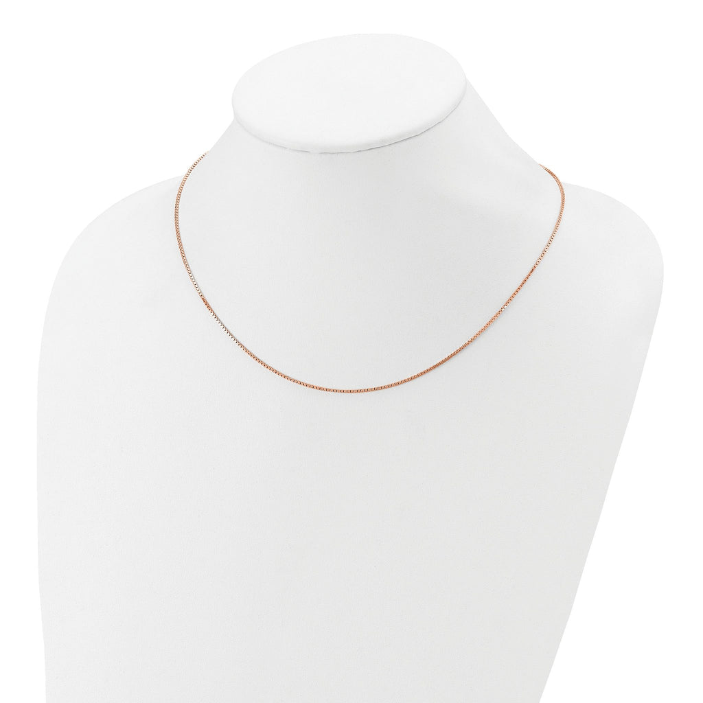 Box Chain in Rose Gold-Plated Sterling Silver, 1.1mm