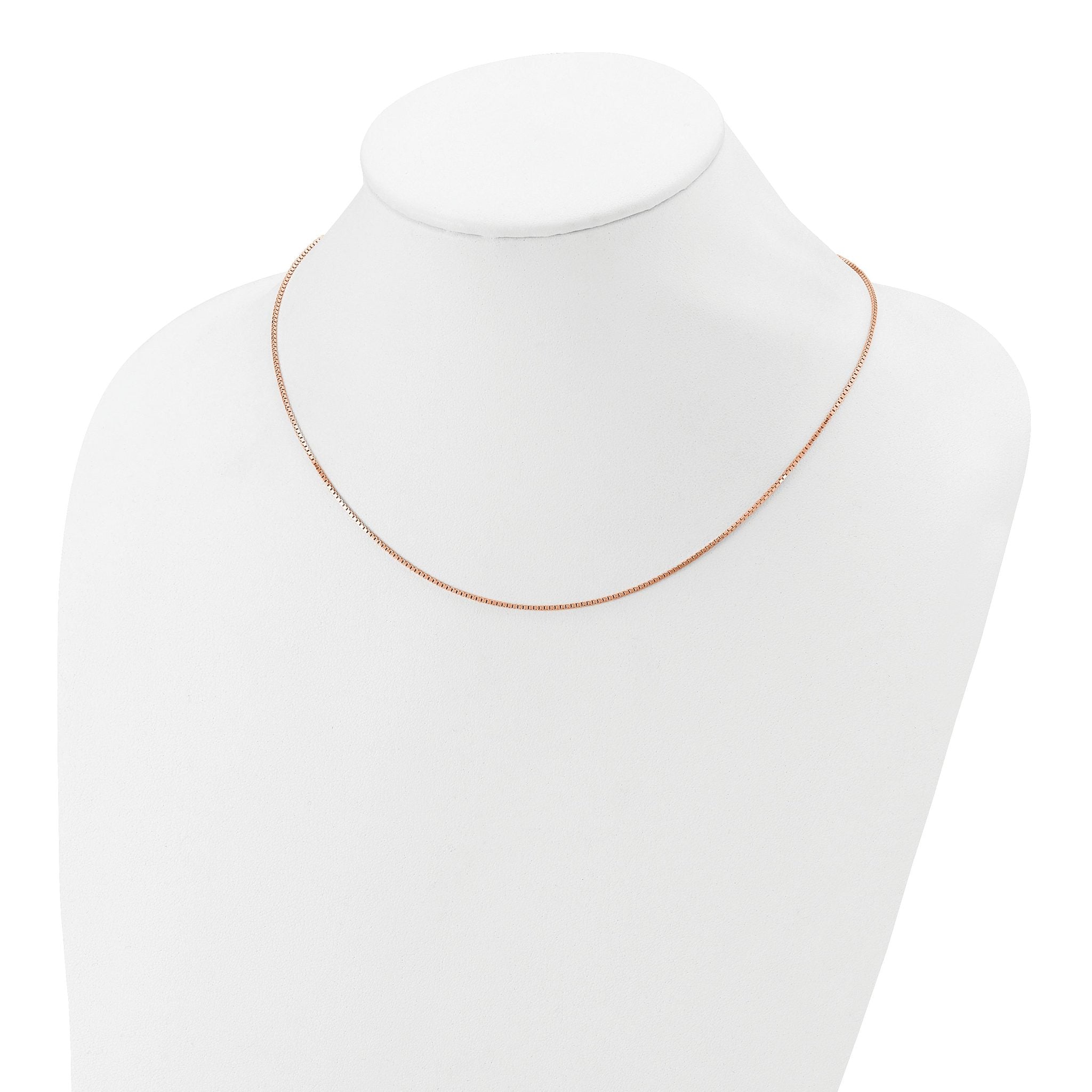 Box Chain in Rose Gold-Plated Sterling Silver, 1.1mm