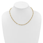 14K Polished and Textured 4.2mm Fancy Link Necklace