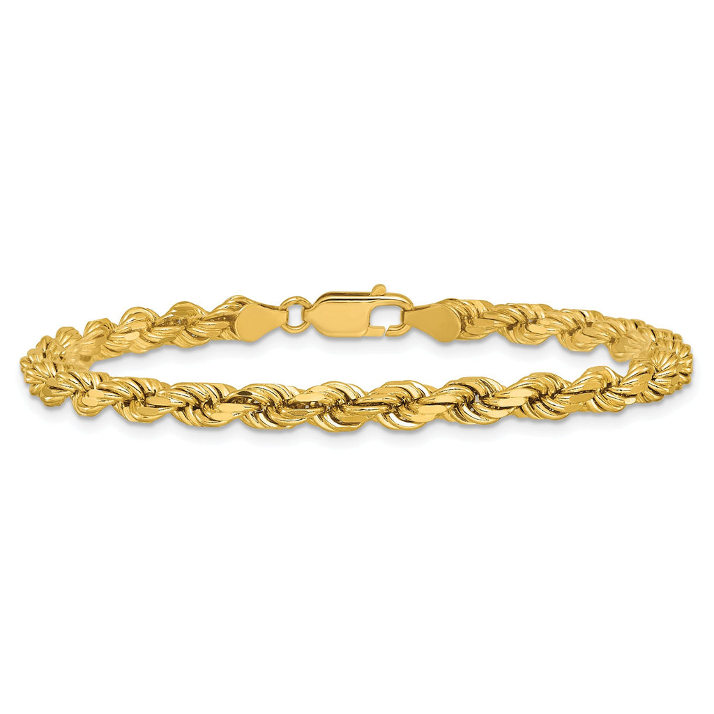 14K 7 inch 4.5mm Diamond-cut Rope with Lobster Clasp Chain