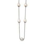 Sterling Silver 9-11mm Multi-color Freshwater Cultured Pearl With  2in ext. Necklace