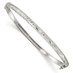 Sterling Silver Diamond Cut 4mm Bangle