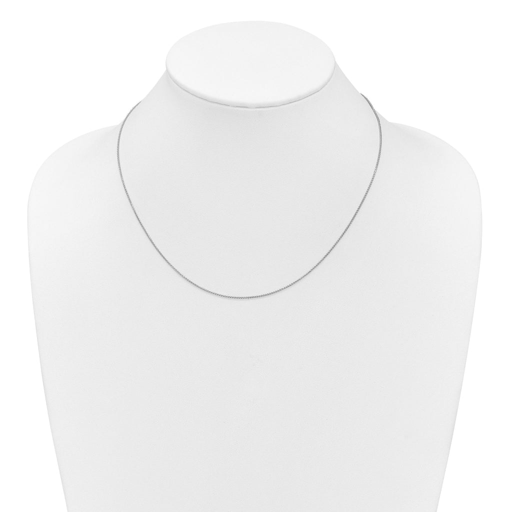 1.0mm 10K White Gold Spiga Wheat Chain