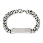 Stainless Steel Polished Curb Chain ID Bracelet for Men