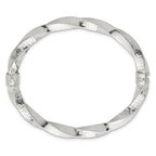 Sterling Silver Polished Textured and Twisted 6.50mm Greek Key Hinged Bangle