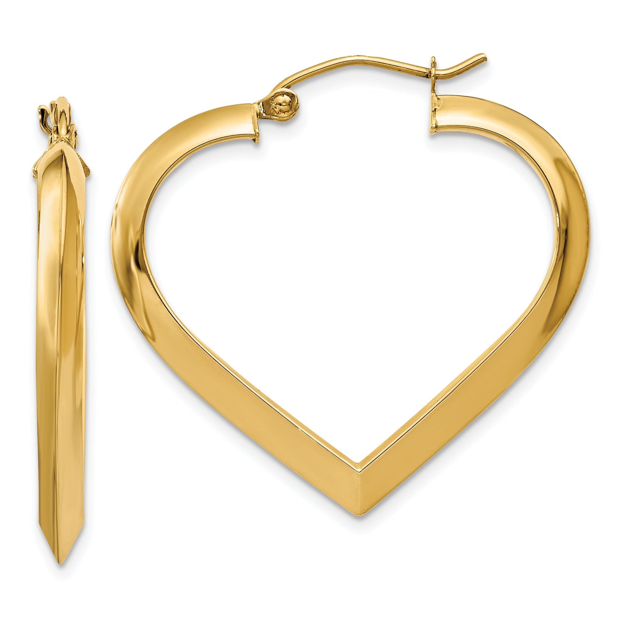 14k Polished Heart Hoop Earring Main image