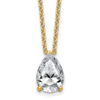 14k 3 1/2 carat Certified Lab Grown Diamond VS+ F+ Pear Complete 18 inch Four Prong Pendant Necklace