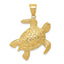14K Gold Sea Turtle Pendant for Men with Polished Finish