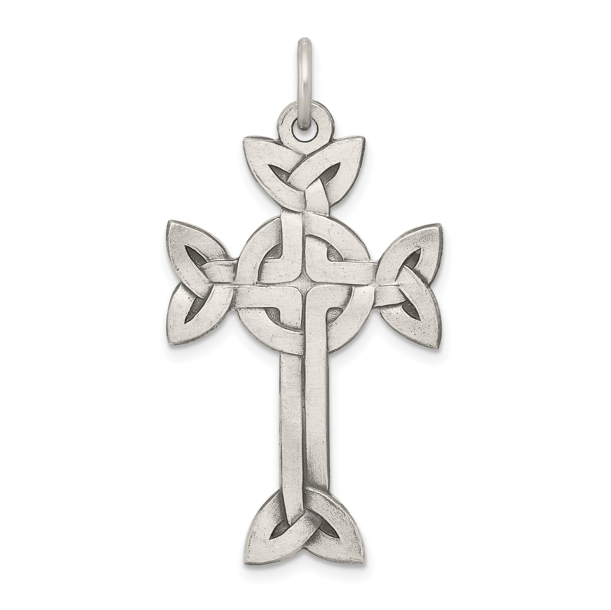 Sophia Jewelers 925 Sterling Silver Textured Celtic Cross Pendant Vintage Elegance