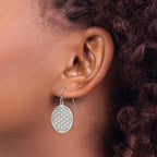 Stainless Steel Polished Flower Drop Dangle Earrings for Women