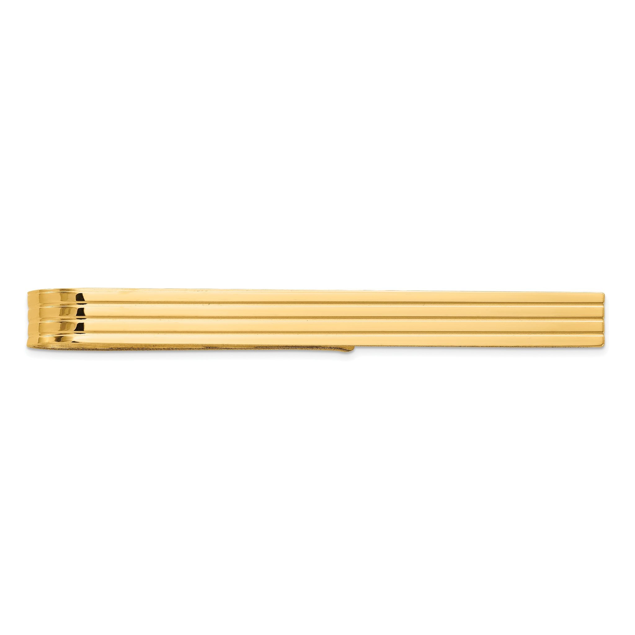14k Mens Grooved Tie Bar Main image